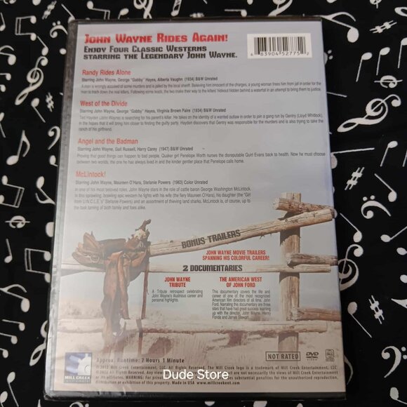 John Wayne - Randy Rides Alone, West of Divide, Angel/Badman, McLintock  '12 DVD - Picture 2 of 2
